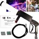 Smoke Machine Handheld CO2 Fog Machine with RGB Lights Cannon Jet Machine Stage Effect Equipment Tube D3.35inch w/ 3m Hose, for DJ Stage, Party, Wedding, Special Event, Music Festival