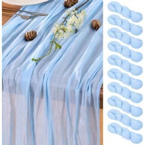 Light Blue Table Runner Cheesecloth Table Runners 10 Pack 10FT Baby Shower Decoration 120 Inches Fall Table Decor Dining Room Centerpiece Wedding Boho Baby Shower Birthday