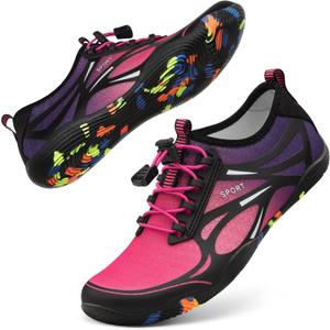 ATHMILE Water Shoes for Men Women River Shoes Adult Swim Beach Lake Pool Aqua Socks Barefoot Quick Dry for Hiking Surfing Kayaking Cruise Ship Essentials (4d-purple)