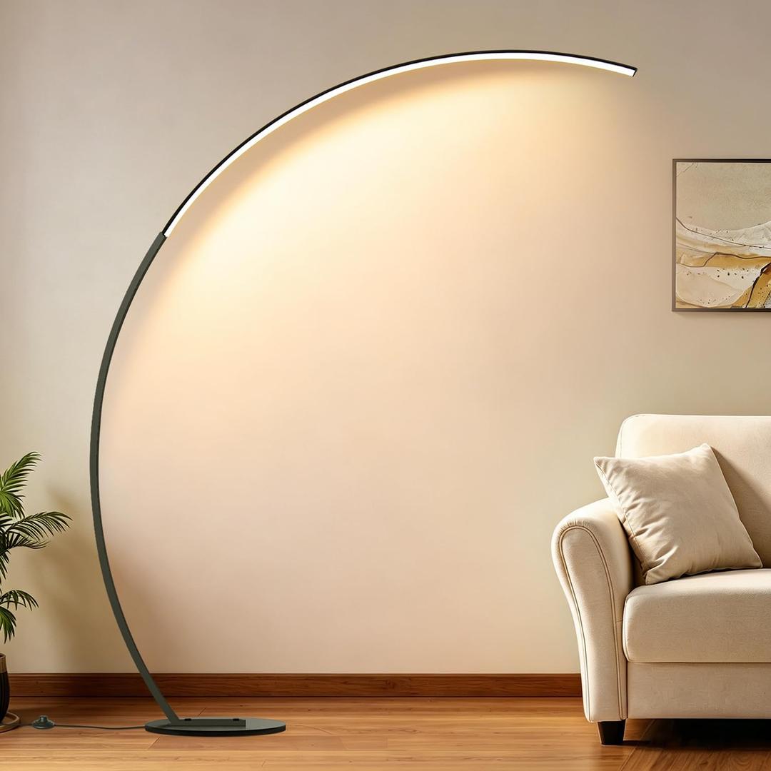 Dimmable LED Lamps for Living Room with 3 Color Temperatures, Ultra Bright 2000LM Arc Floor Lamps, Modern Standing Tall Lamp with Remote Control Reading Floor Lamp for Bedroom Office Classroom