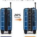 KYME Carry On Luggage Hardshell 20 Inch Suitcase with Wheels,Lt Blue, Expandable Carry-On 20-Inch