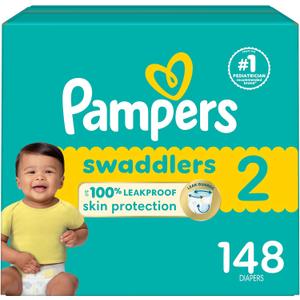 Pampers Baby Diapers - Swaddlers - Size 2, 148 Count, Ultra Absorbent Disposable Infant Diaper Pampers Baby Diapers - Swaddlers - Size 2, 148 Count, Ultra Absorbent Disposable Infant Diaper