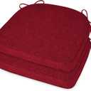 ELFJOY Chair Cushions for Dining Chairs Non-Slip Kitchen Chair Cushions Set of 2 Seat Cushion with Ties for Indoor Kitchen Dining Office Red
