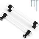 Mengico 5 Pack Acrylic Cabinet Pulls 5 Inch Hole Center Kichen Cabinet Handles Black Matte Lucite Drawer Pulls Morden T Bar Pull Handle