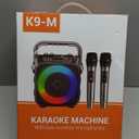 Karaoke Machine, Portable Bluetooth Speaker with 2 Wireless Microphones for Adults & Kids with Lights, Karaoke Microphone with PA System Supports USB/TF/FM/AUX for Home Party Home System Packages (Black)