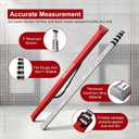 16 FT Sided Aluminum Grade Rod, 5 Sections Telescopic Measuring Rod, Double-Sided Scale Grade Stick, 10ths Grade Rod Telescopic Rectangular Leveling Rod with Bubble Level and Lock Button