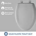 Bemis 1200SLOWT 162 Will Slow Close, Never Loosen and Easily Remove Toilet Seat, Elongated, Silver