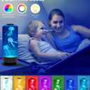 Jellyfish Lamp, Multi Color Changing Jellyfish Aquarium Lamp with 2 Light Modes 4 Speeds Control Mood Night Light for Home Office Bedroom Table,Gift for Kids Adults (Black)