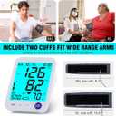 Blood Pressure Monitor-Automatic Blood Pressure Machine XL Cuff for Big Arms 13-21-Medium/Large Cuff 9"-17" Extra Large Backlit LCD Two User 1000 Mem (Blue