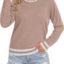 LYANER Women's Crew Neck Long Sleeve Lightweight Knit Pullover Elegant Sweater Shirt (S)