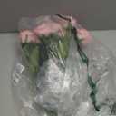 Laelfe 12 PCS Artificial Flowers Pink Roses Fake Silk Flowers Long Stem Artificial Roses for Home Wedding Decorations (Pink)