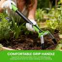 Garden Guru Action Stirrup Hoe Garden Tool with Ergonomic Handle Rust Resistant Heavy Duty Steel Loop Hoe for Weeding, Planting, Sowing Seeds, Making Furrows & Soil Cultivation