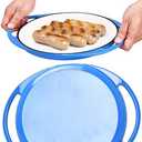 Bruntmor | Circular Cast Iron Grill Pan - Versatile for Stovetop, Oven, and Table - Durable and Stylish Design - Cast Iron Cookware - Up to 500°F - 13.4 inch - Blue