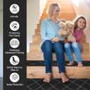 Non-Slip Stair Treads for Wooden Steps  15-Pack 30" x 8" Carpet Stair Treads for Indoor Wood Stairs, Durable Rugs for Dogs, Kids & Elderly, Easy to Install & Remove, Washable Stair Covers(Dark Grey)