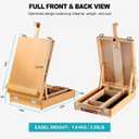 Beechwood Tabletop Easel for Painting, Portable Adjustable Sketchbox Art Easel Stand with Detachable Shoulder Strap for Beginners and Art Lovers