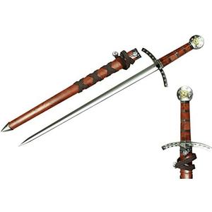 Prince Sword with Sheath,Crusader Knight Templar Short Sword - Historical Reproduction, Cast Metal Handle (Brown)