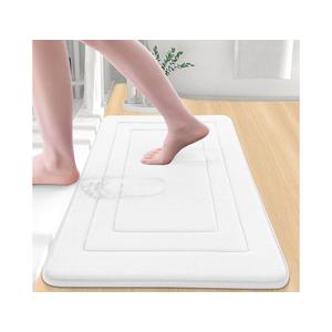 Arotive Memory Foam Bathroom Rug Mat 30x20, Ultra Soft and Absorbent Bath Mat, Machine Wash Dry, Comfortable Bath Rug Carpet for Bathroom Floor, Tub and Shower, Ivory