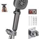 Handheld Shower Head with 79in Hose,High Pressure Filtered Shower Head with ON/OFF Switch for Water Saving&Low Reach No Drilling Wall Mount Shower Holder