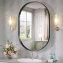 Oval Mirror, 22"×30" Black Bathroom Mirror, Oval Mirrors for Bathroom, Black Vanity Mirror for Wall, Entryway, Living Room, Wall Mount Mirrors Hangs Vertical or Horizontal