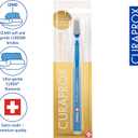 Curaprox CS 12460 Velvet Soft Toothbrush Sensitive Gum Care | Ultra-Gentle Cleaning with 12,460 Filaments | Single Pack, Royal Blue-Grey