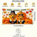 Thanksgiving Garage Door Banner 13x6ft Golden Retrievers Pumpkins Theme Backdrop SeasonalDecor Fall Door Cover Banners for Outside Garage Wall Covering for Party Garage Decorations