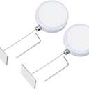 PATIKIL 5 Ft Retractable Remote Control Tether, 2 Pcs Round Security Cable Lanyard Lock with Double Sided Adhesive for TV Remote Control Gaming Controller, White(Square Iron Cap)