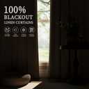 Hokibero Short Curtains for Windows Black Out Curtains 63 Inch Long for Bedroom Thermal Insulated Room Darkening Curtain Energy Efficient 100% Blackout Linen Curtain for Nursery White 52x63