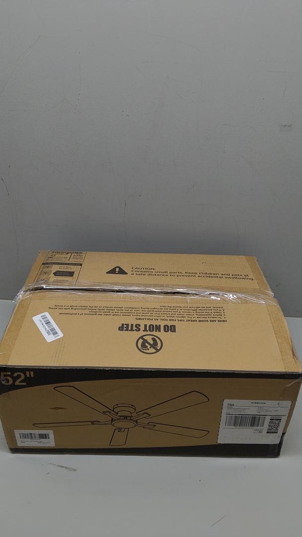 ZMISHIBO 52 Inch Ceiling Fan No Light, Flush Mount Low Profile, Modern White Ceiling Fan Without Light, Remote Control & Quiet DC Motor, for Indoor&Outdoor, Bedroom, Living Room