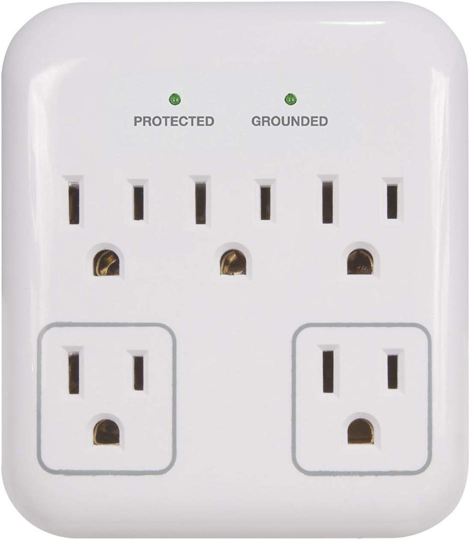 Prime Wire & Cable Prime Wire PB802155 5-Outlet Small Appliance Appliance Surge Protector, White