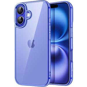 JETech Case ONLY for iPhone 16 Plus 6.7-Inch, Non-Yellowing Shockproof Phone Bumper Cover, Anti-Scratch Clear Back (Ultramarine)