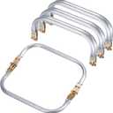 uxcell Metal Purse Frame 4Pcs, 7.1" Rectangle Lock Frame Kiss Lock Clasp Bag Frame Hardware Replacements for DIY Purse Handle Bag Making Sewing Craft Carpet
