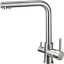 HUAHUALALA Kitchen Sink Faucet with 2 Handle 3 in 1 Water Filter Purifier Swivel Faucets, Brass Drinking Water Faucet Reverse Osmosis Faucet,Brushed Nickel