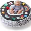 The Peanutshell Baby Inflatable Seat, Sitting Support, Activity Center, Montessori Toys for 0-6 Months Babies, Black and White, High Contrast Baby Toy