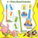 SpongeBob SquarePants Kids Guitar Instruments, 16 Inch Play Ukulele Musical Flute My First Music Instrument Toy Set with Bookmark for Children