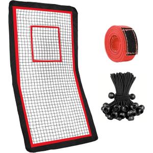 47 Ft Lacrosse Rebounder Net Replacement (NET ONLY) with Goal Strap and Bungee Cords for 47 Ft Existing Lacrosse Frames Bounce Back Net - Frame NOT Included