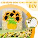 Veroave Pom Poms for Crafts, Sunflower Pom Poms Bulk, Painting Puff Balls | Crafts for Seniors, Crafts for Adults Women, Pom Pom Painting Art Kit, Pom Pom Painting Kit, Pompoms Art