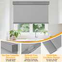Cordless Blackout Roller Shades, Gray, 20" W x 72" H