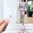 Selfie Stick Tripod,MQOUNY Extendable Selfie Stick Tripod with Dual LED Ring Light with Detachable Wireless Remote and Tripod Stand Compatible with iPhone, Samsung Galaxy and Smartphone (Black)