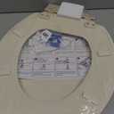 Angol Shiold Slow Close Wood Toilet Seat（Bone, Round 16.5''）