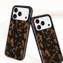 Jusy Compatible with MagSafe Brown Tortoise Shell Print Phone Case for iPhone 17 Pro, Amber Trendy Luxury Magnetic Soft TPU and Hard PC Protective Phone Cover for Women Girls - Yellow