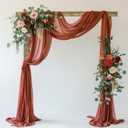 Xiomot Wedding Arch Draping Fabric 1 Panel 28.7" x 20FT Terracotta Sheer Chiffon Backdrop Drapes for Wedding Ceremony Birthday Party Bridal Shower Outdoor Decoration
