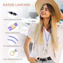 2 x Breakaway Lanyards for Keys ID Badges, Long Scrunchie Lanyard for Women, Teacher Neck Phone Keychain Lanyard (Lavender)