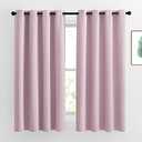 NICETOWN Blackout Curtains for Girls Room - Thermal Insulated Solid Grommet Room Darkening Panels/Drapes for Girl's Bedroom (Lavender Pink=Baby Pink, 1 Pair, 43 by 63-Inch)