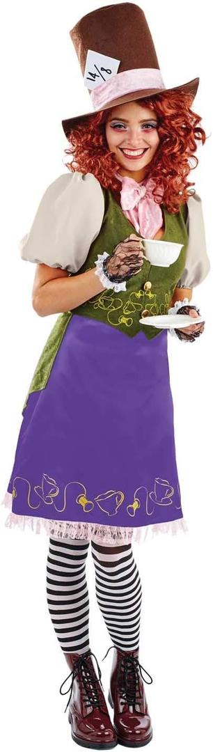 fun shack Hatter Costume for Women - Halloween Teacher Book Character Costume for Adults, Perfect for Parties and Events (Medium, Purple)