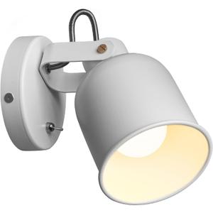 Aisilan Bedroom Wall Sconces with On/Off Switch Hardwire White Wall Light with E26 Bulb Indoor Sconce Wall Lighting for Bedside 7W Wall Mounted Light for Living Room Hallway Fireplace