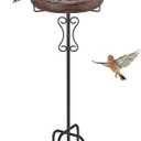 Metal Bird Bath for Outside,Upgraded 5 Pronged Base Birdbath & Feeder Bowl,Vintage Freestanding Birdfeeder for Garden Patio Yard Lawn Decor (Vintage Bronze)