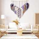 Amestrina Boho Tapestry for Bedroom, Boho Wall Decor for Bedroom, Large Wall Art for Living Room, Macrame Wall HangingWall Tapestry for Living Room (Purple)