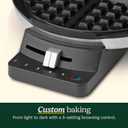Cuisinart Waffle Maker, 1250W Round Classic Waffle Iron, 5-Setting Adjustable Browning Control, WMR-CANAS, Brushed Stainless