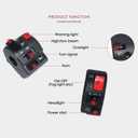 7/8" 22mm ATV Motorcycle Handlebar Control Switches Left Right for Horn Button Turn Signal Electric Fog Lamp Light Start Kill Warning Light
