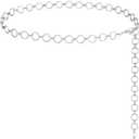FIORETTO Chain Belt for Women Metal Waist Chain Fashion Multilayer Chain Belts for Dress (Fit Waist up to 40", Electroplate Circle-silver)